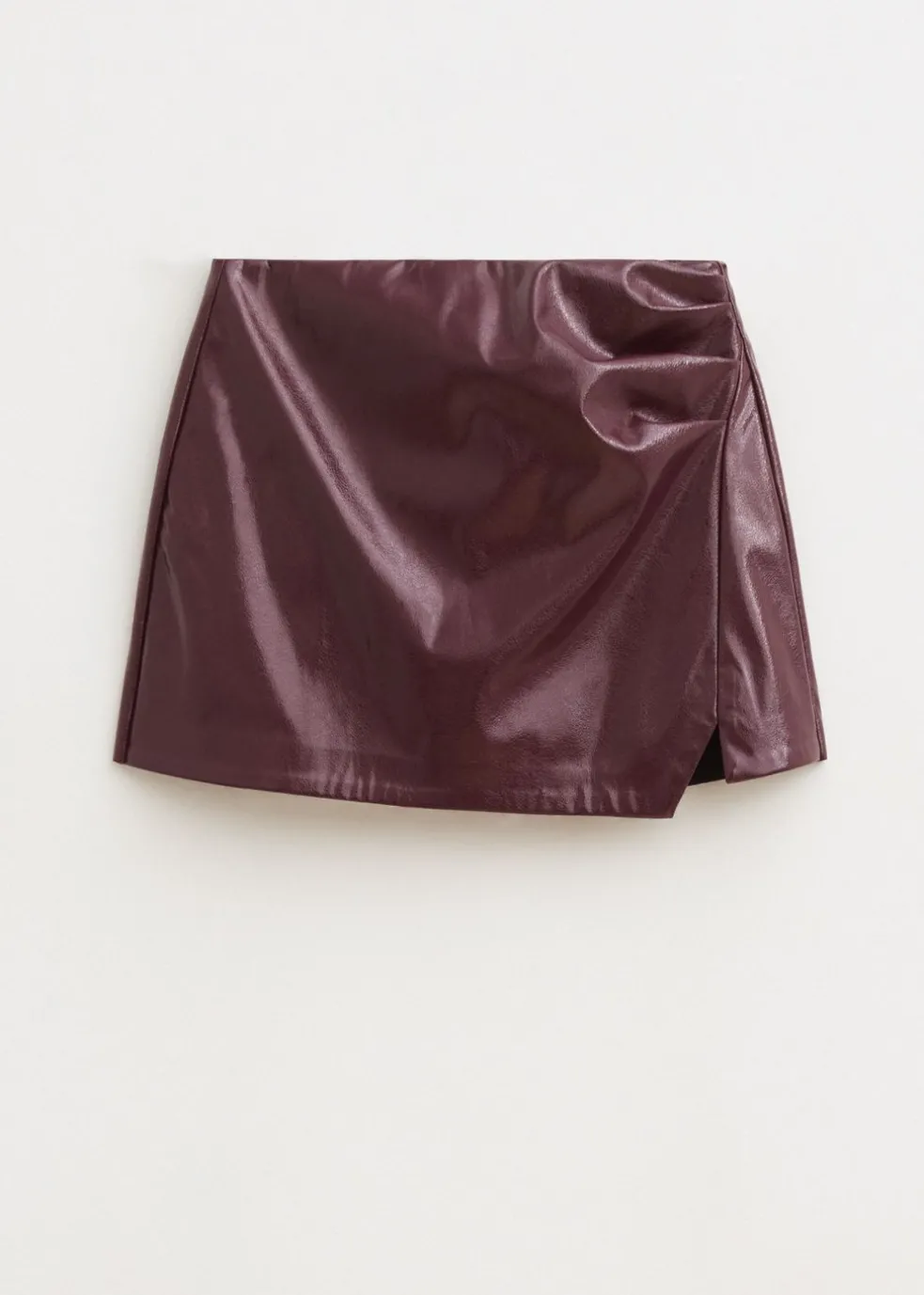 Glanzende imitatieleren skort