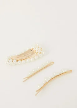Haarclip set met parels