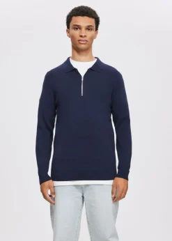 Half zip gebreide polo