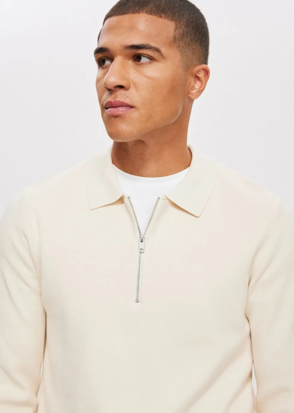 Half zip gebreide polo