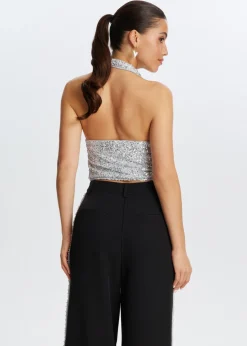 Halter top met pailletten