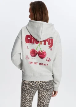 Hoodie met kersenprint