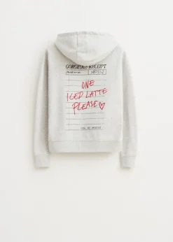 Hoodie met koffieprint