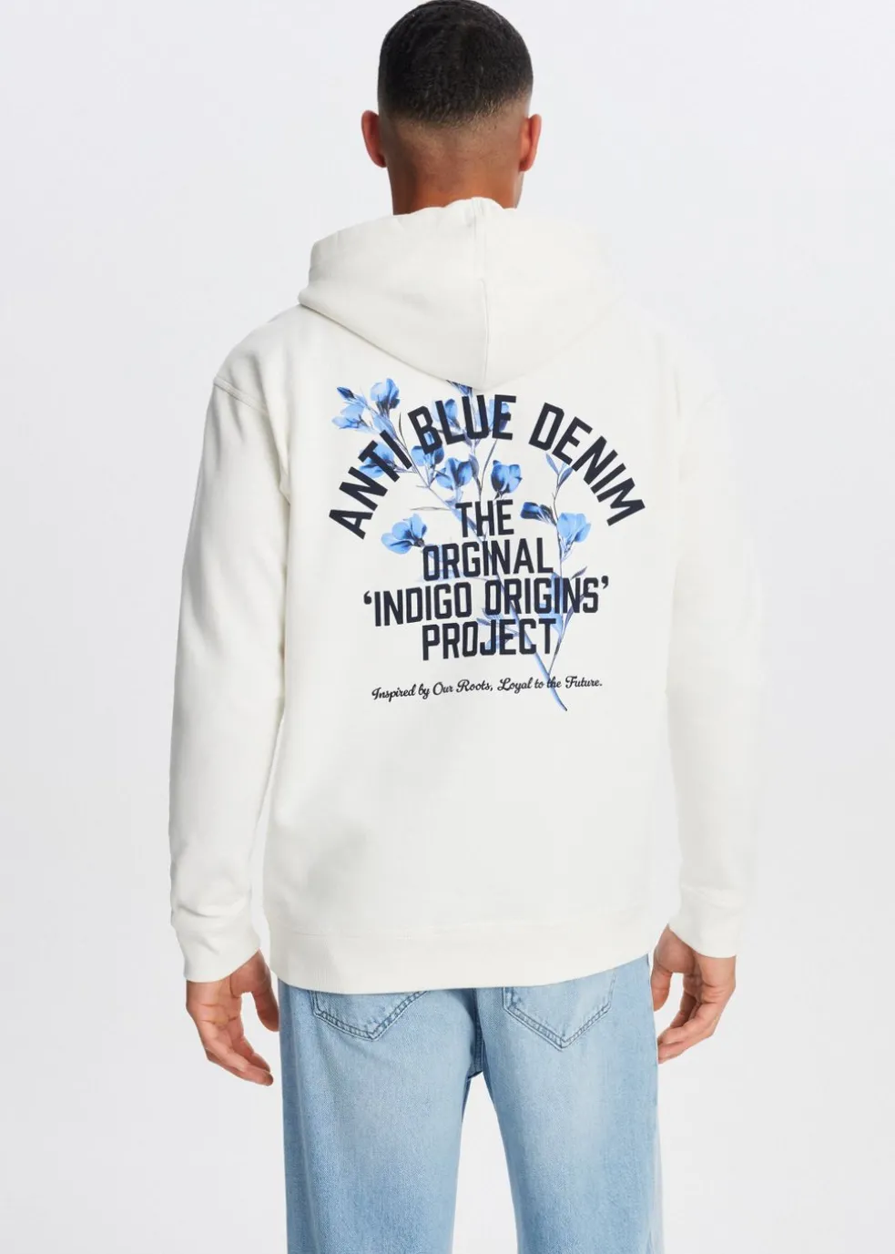 Hoodie met print bloemen