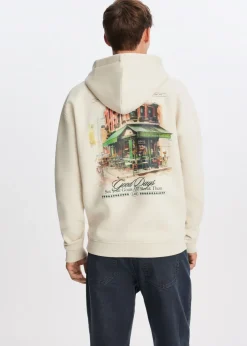 Hoodie met print café