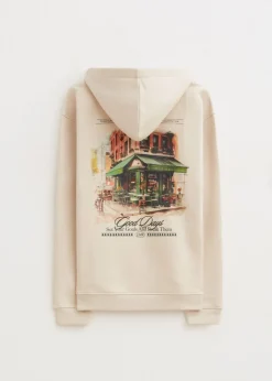 Hoodie met print café