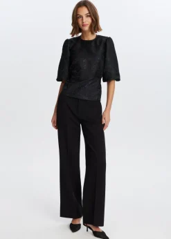 Jacquard top met strik