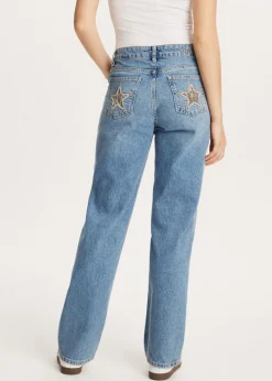 Jeans met sterren achterzakken