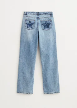 Jeans met sterren achterzakken