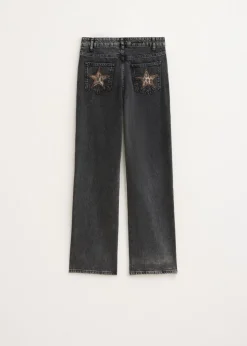 Jeans met sterren achterzakken