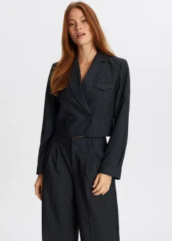 Korte blazer met strepen