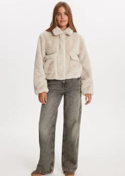 Korte faux fur jas
