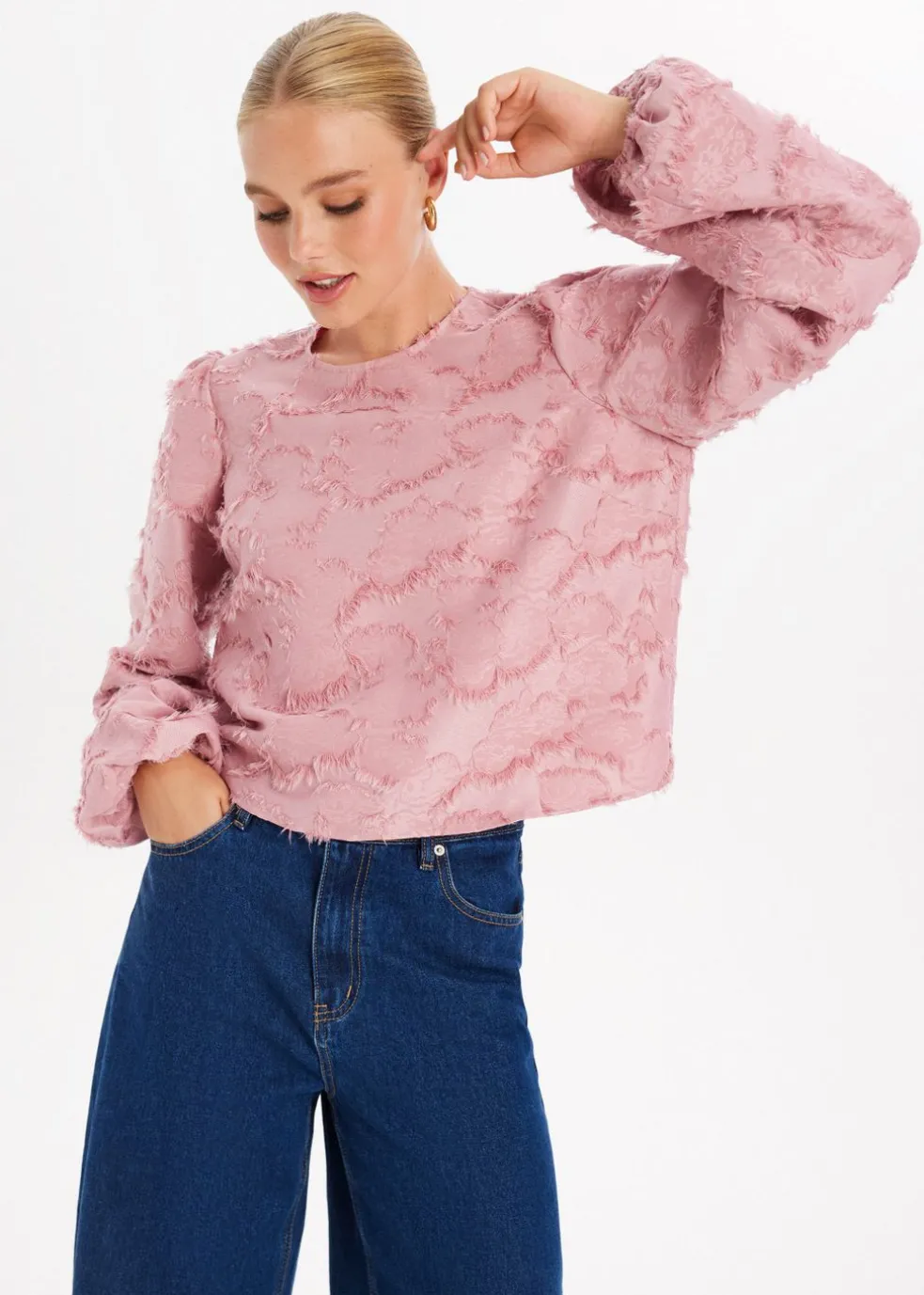 Lange mouwen top met balloon fit