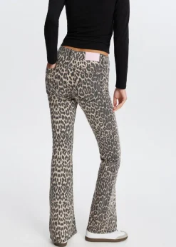 Leopard flared jeans