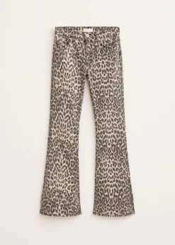 Leopard flared jeans