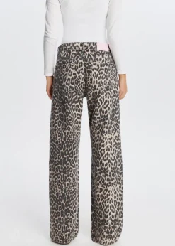 Leopard wide leg jeans