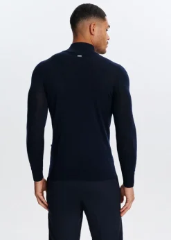 Merinowol half zip trui