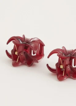 Mini bloemen haarclip set
