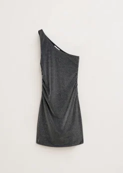 One shoulder glitter jurk