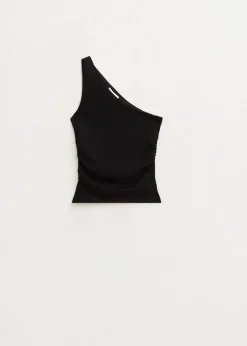 One shoulder glitter top