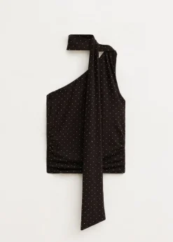 One shoulder top met sjaal
