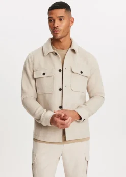 Overshirt met visgraatdetail
