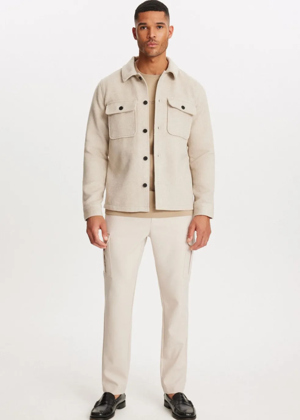 Overshirt met visgraatdetail