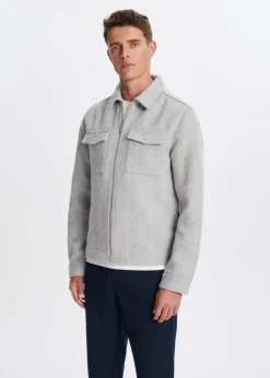 Overshirt met visgraatdetail