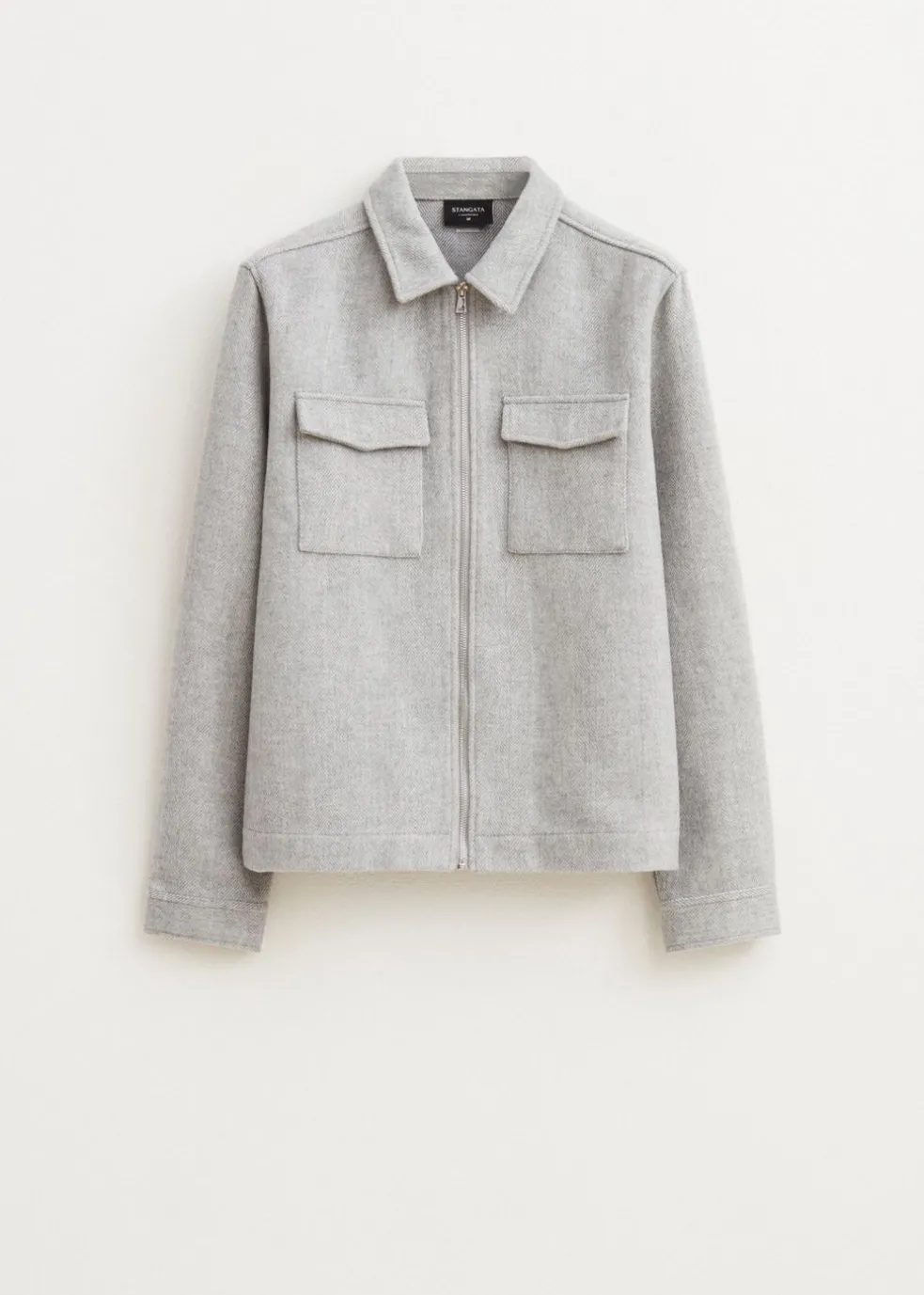 Overshirt met visgraatdetail
