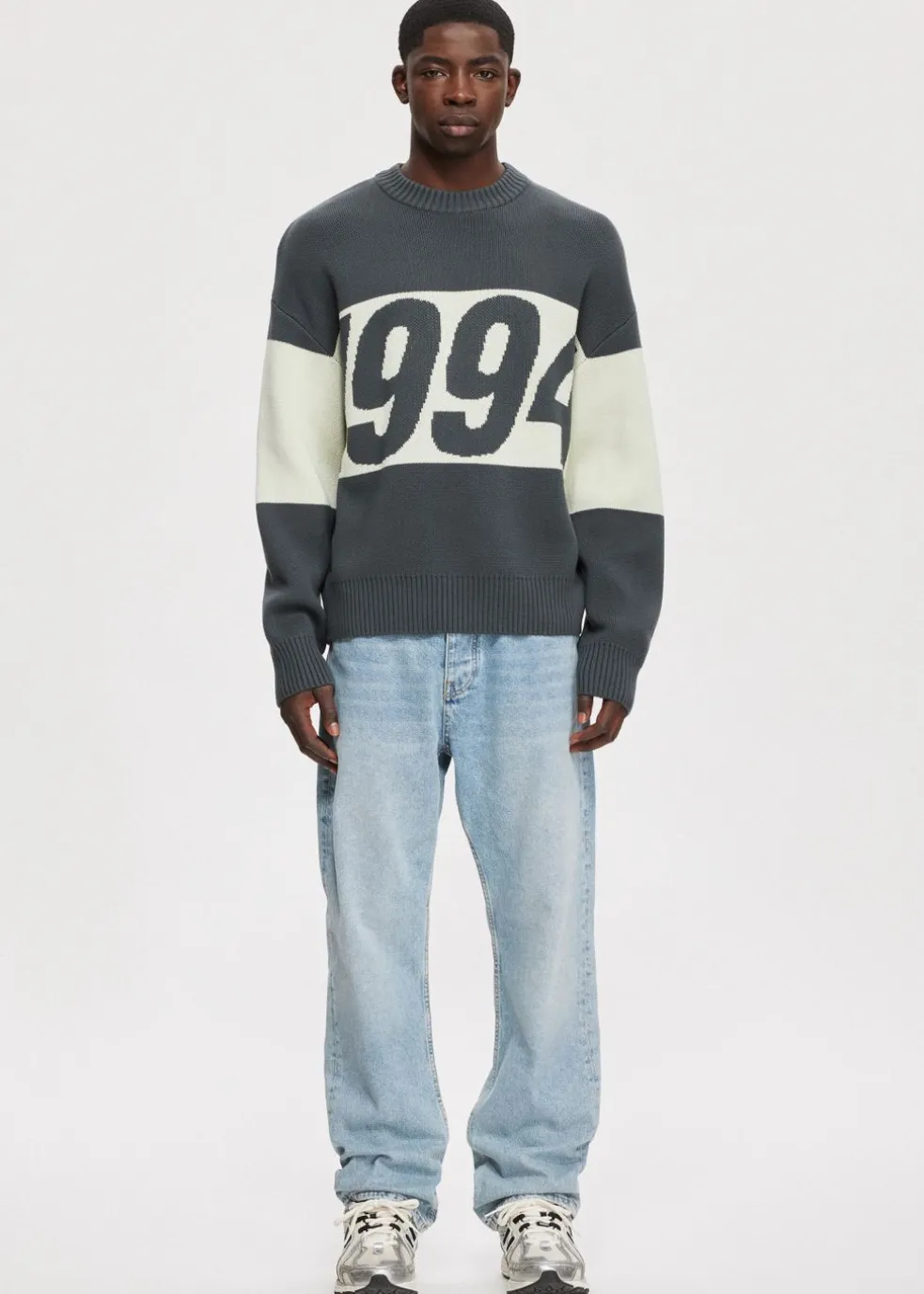 Oversized colorblok trui