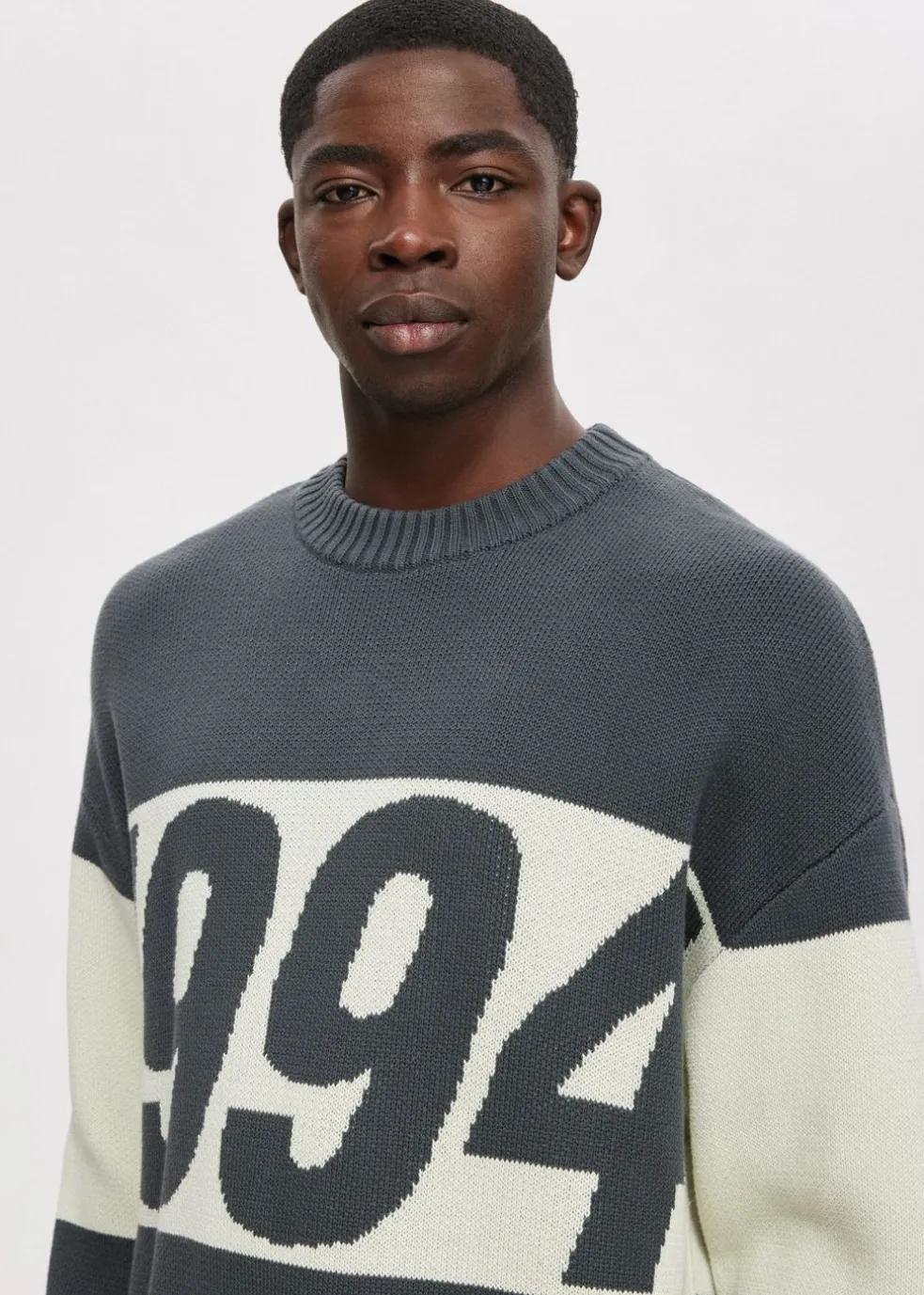 Oversized colorblok trui