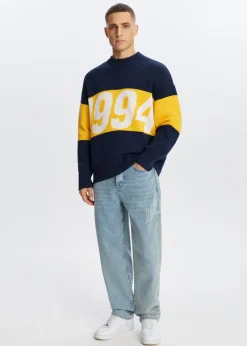 Oversized colorblok trui