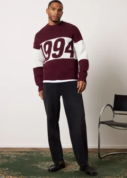 Oversized colorblok trui
