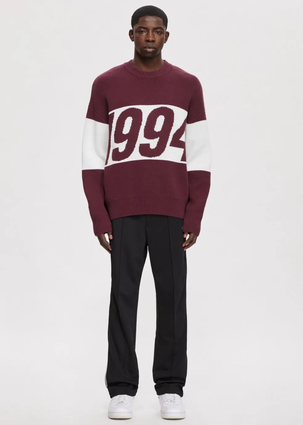 Oversized colorblok trui