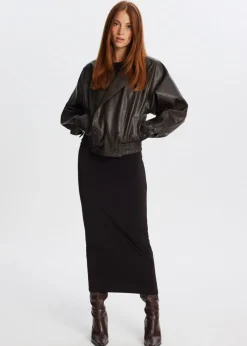 Oversized imitatieleren jas