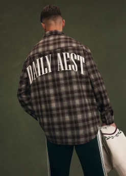 Oversized overshirt met merk