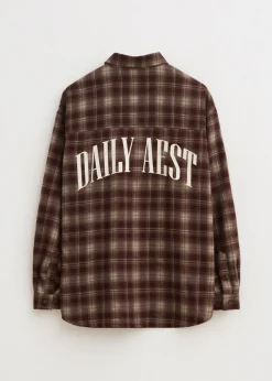 Oversized overshirt met merk