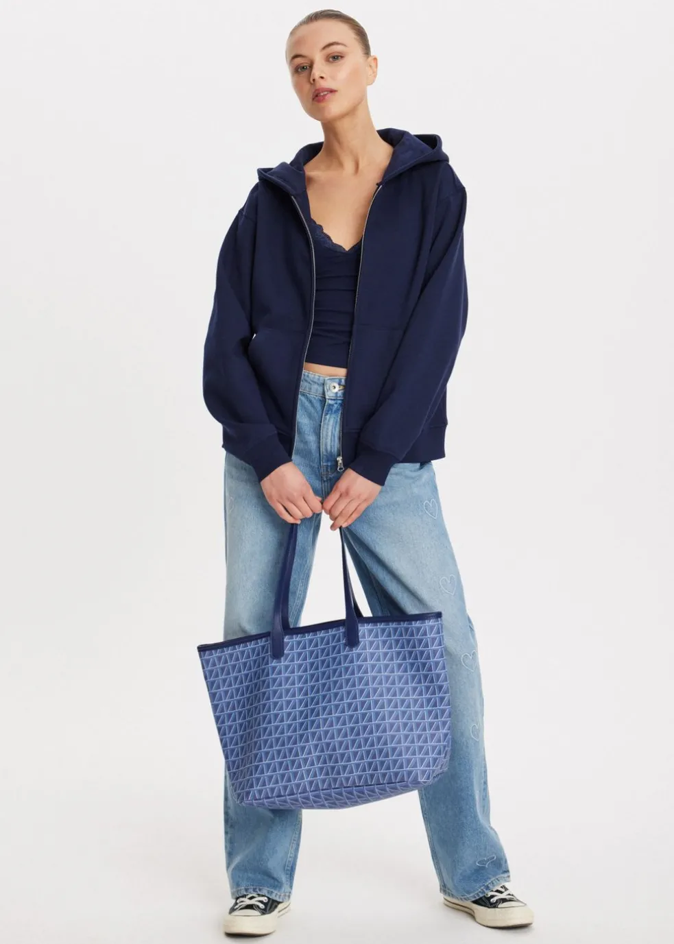 Oversized vest met rits