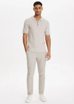 Pantalon met gemêleerde look