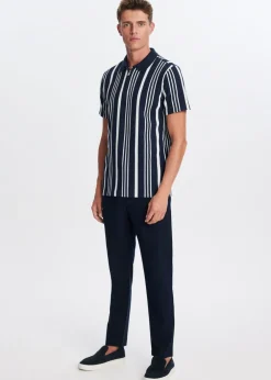 Polo half zip gestreept