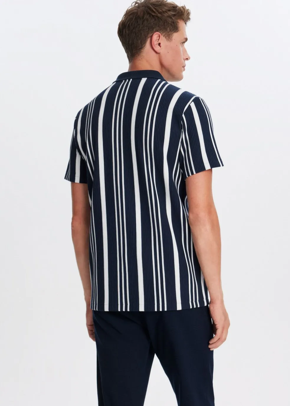 Polo half zip gestreept