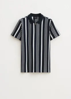 Polo half zip gestreept