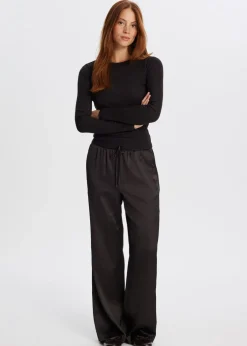 Rib t-shirt met lange mouwen