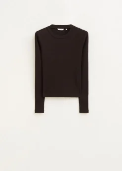 Rib t-shirt met lange mouwen