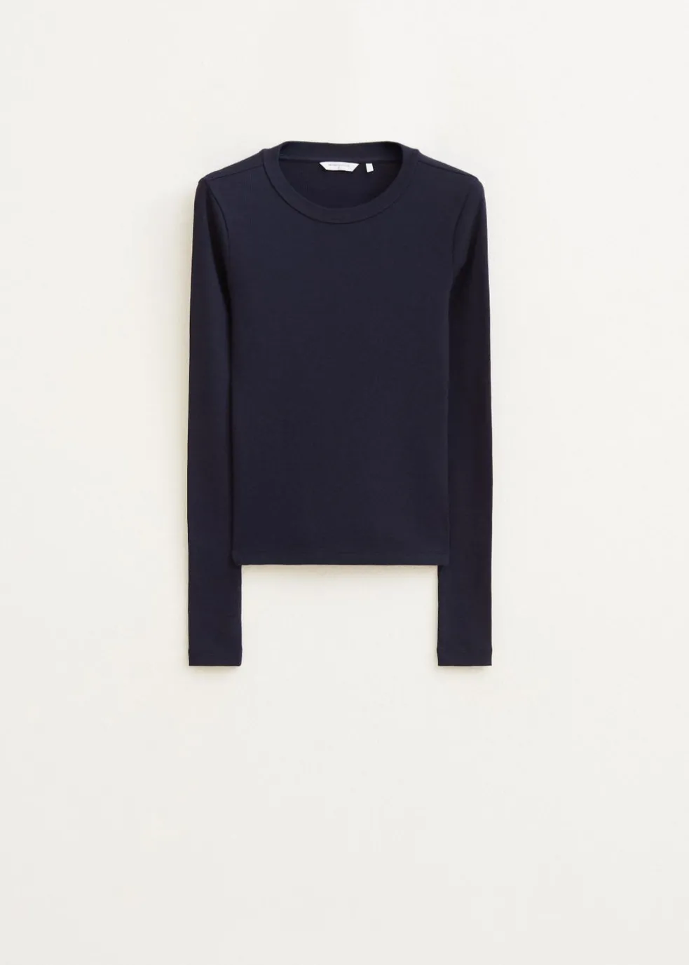 Rib t-shirt met lange mouwen