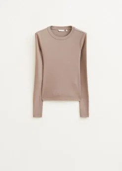 Rib t-shirt met lange mouwen