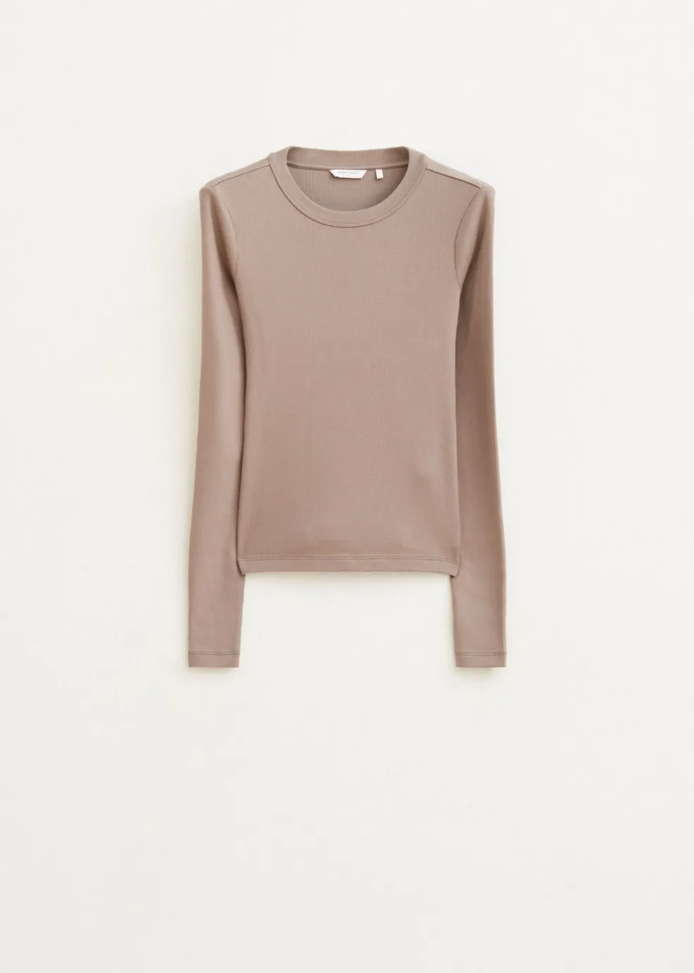 Rib t-shirt met lange mouwen