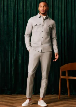 Slim fit piqué broek