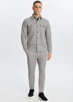 Slim fit piqué broek