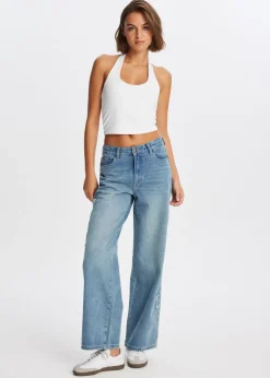 Straight leg jeans met sterren